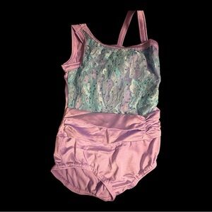 Purple and Teal Lace Leotard